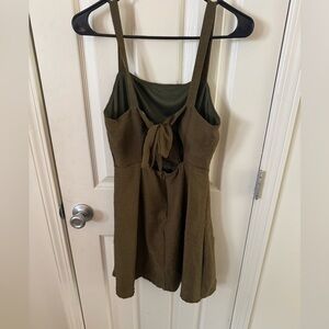 Altar’d State Olive Green Mini Dress Tie Back Sleeveless Size Medium